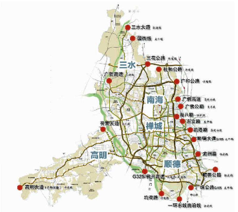 二千沙龙社区-佛山20条城市出入口道路景观提